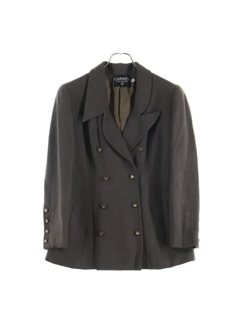 Chanel Boutique Vintage Tailored Jacket Clover Button Double Breasted Short